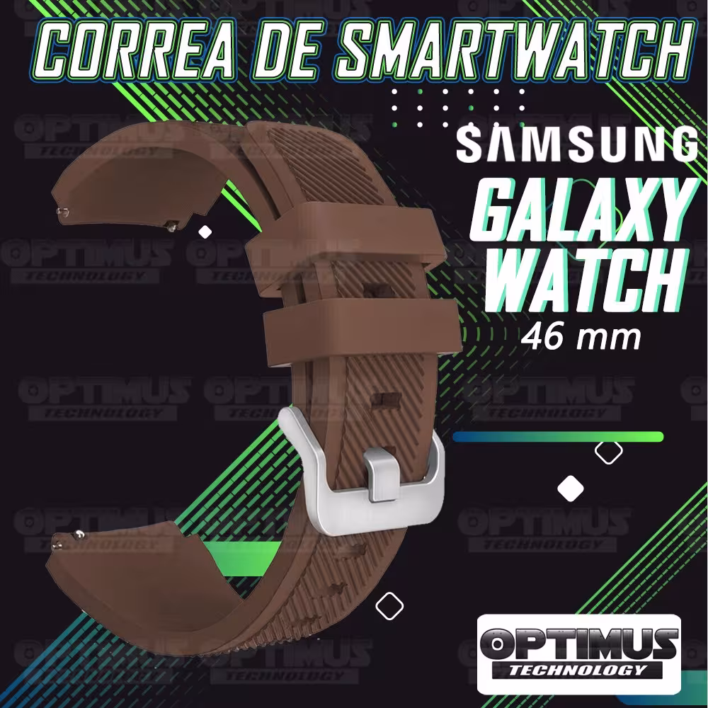Kit Correa Pulso Manilla de Goma Y Vidrio Templado Samsung Galaxy Watch 46mm | OPTIMUS TECHNOLOGY™ | CRRY-VTP-GX-WCH-46 |