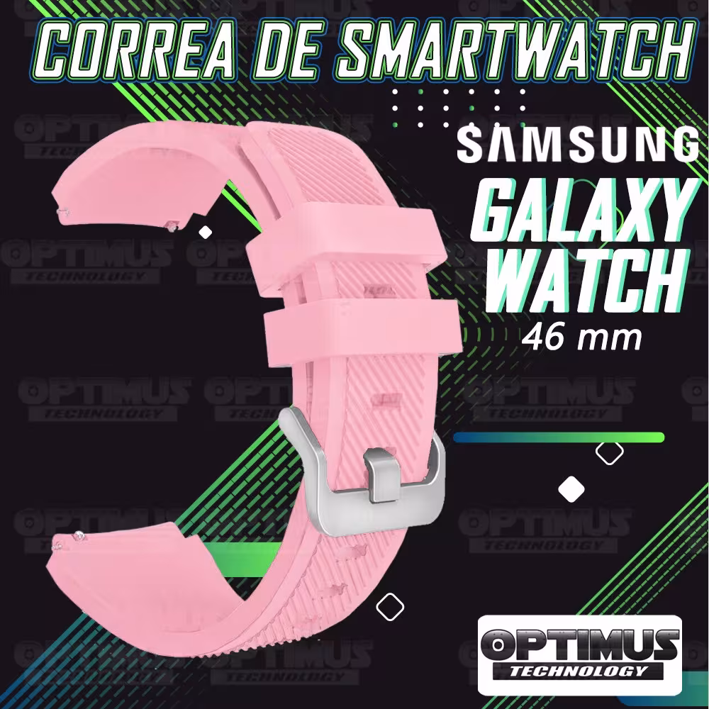 Kit Correa Pulso Manilla de Goma Y Vidrio Templado Samsung Galaxy Watch 46mm | OPTIMUS TECHNOLOGY™ | CRRY-VTP-GX-WCH-46 |