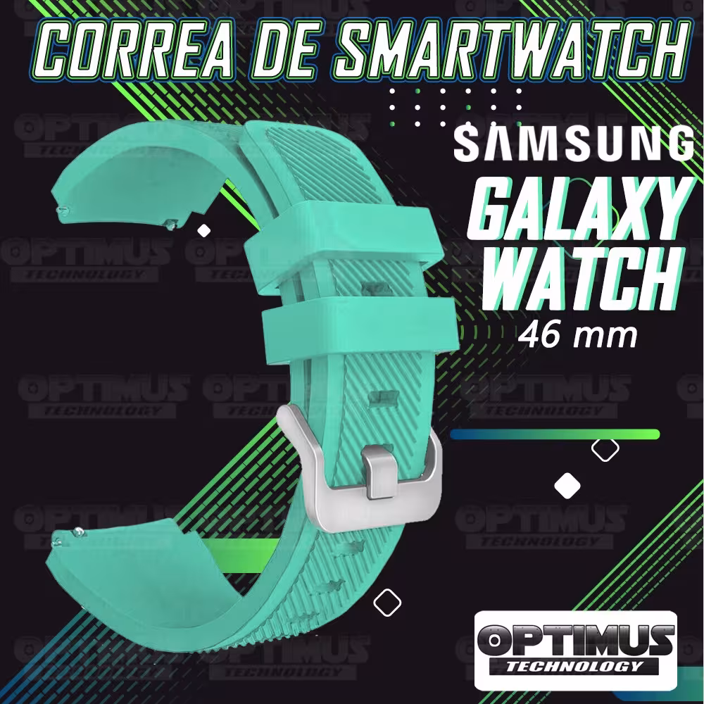 Kit Correa Pulso Manilla de Goma Y Vidrio Templado Samsung Galaxy Watch 46mm | OPTIMUS TECHNOLOGY™ | CRRY-VTP-GX-WCH-46 |