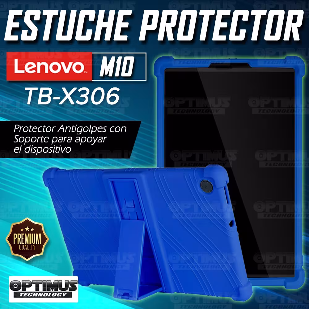 Estuche Case protector de goma Tablet Lenovo M10 HD TB-X306 Anti golpes con soporte | OPTIMUS TECHNOLOGY™ | EST-GM-LNV-M10-306 |