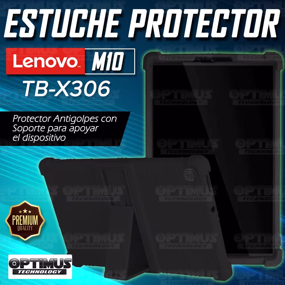 Estuche Case protector de goma Tablet Lenovo M10 HD TB-X306 Anti golpes con soporte | OPTIMUS TECHNOLOGY™ | EST-GM-LNV-M10-306 |