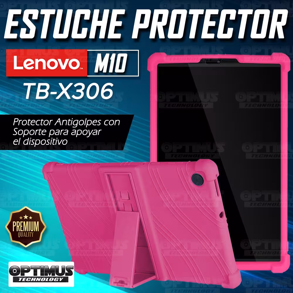 Estuche Case protector de goma Tablet Lenovo M10 HD TB-X306 Anti golpes con soporte | OPTIMUS TECHNOLOGY™ | EST-GM-LNV-M10-306 |