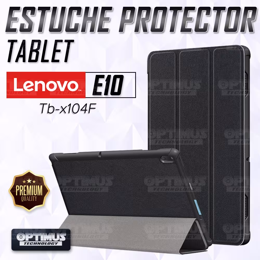 Estuche Case Forro Protector Con Tapa Tablet Lenovo Tab E10 Tb-x104F | OPTIMUS TECHNOLOGY™ | EST-LNV-E10 |