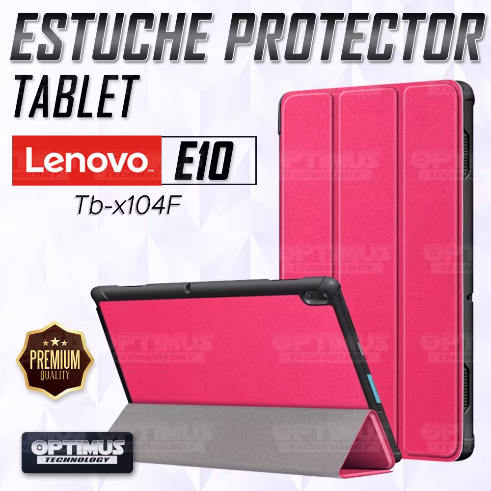 Kit Vidrio Cristal Templado Y Estuche Case Protector para Tablet Lenovo Tab E10 Tb-x104F OPTIMUS TECHNOLOGY™ - 8
