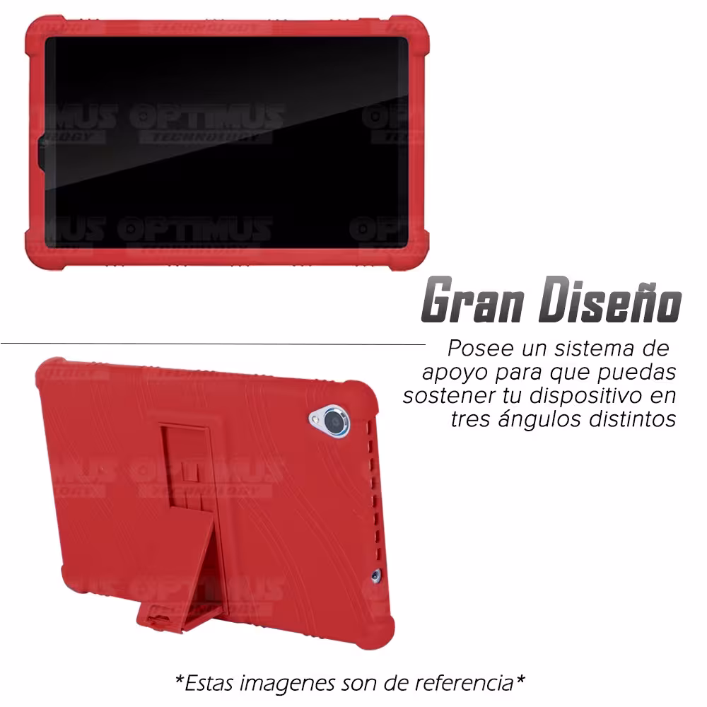 Kit Vidrio templado y Estuche Protector de goma antigolpes con soporte Tablet Lenovo Tab M8 8505x / x8505f OPTIMUS TECHNOLOGY™ -