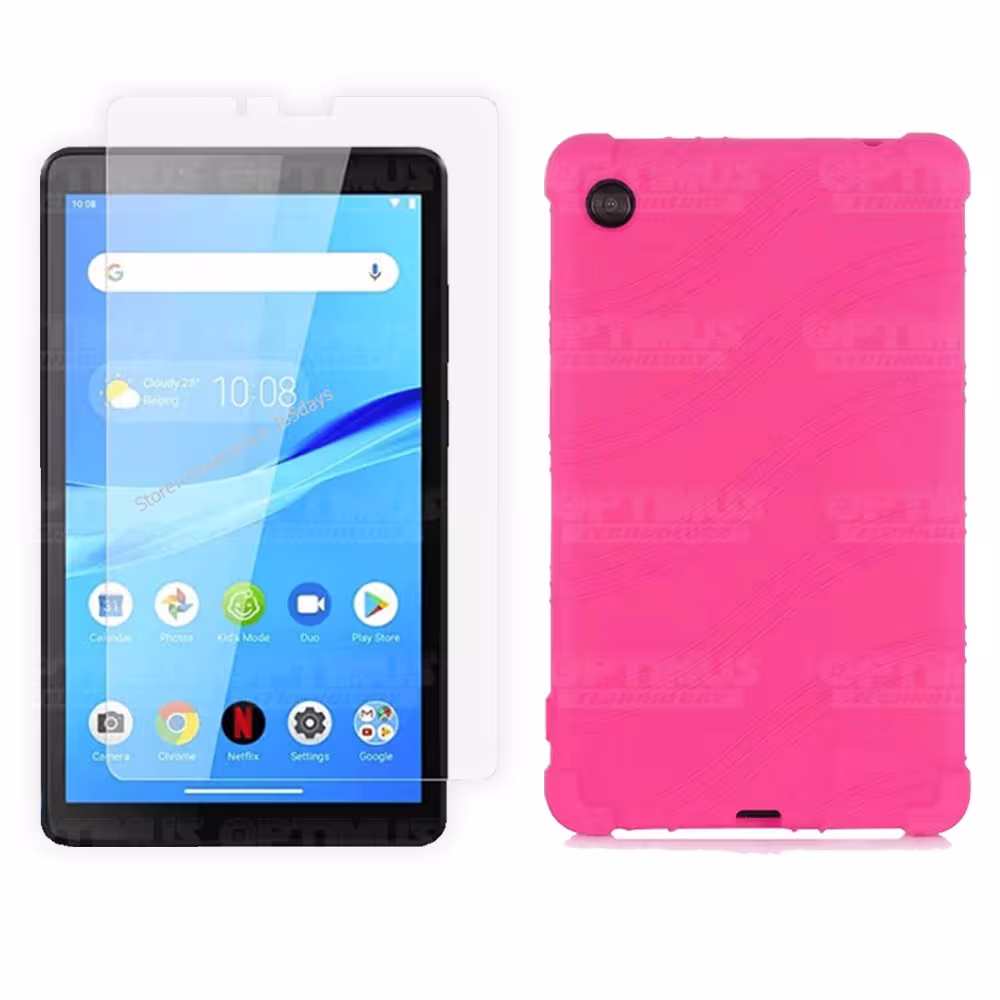 Kit Vidrio templado y Estuche Protector de goma antigolpes Tablet Lenovo M7 7305x | OPTIMUS TECHNOLOGY™ | KT-VTP-EST-GM-LNV-M7 |