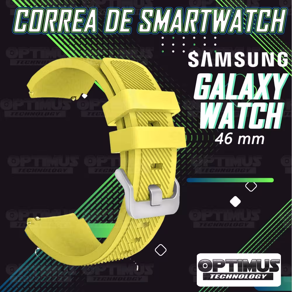 Kit Correa Pulso Manilla de Goma Y Vidrio Templado Samsung Galaxy Watch 46mm | OPTIMUS TECHNOLOGY™ | CRRY-VTP-GX-WCH-46 |