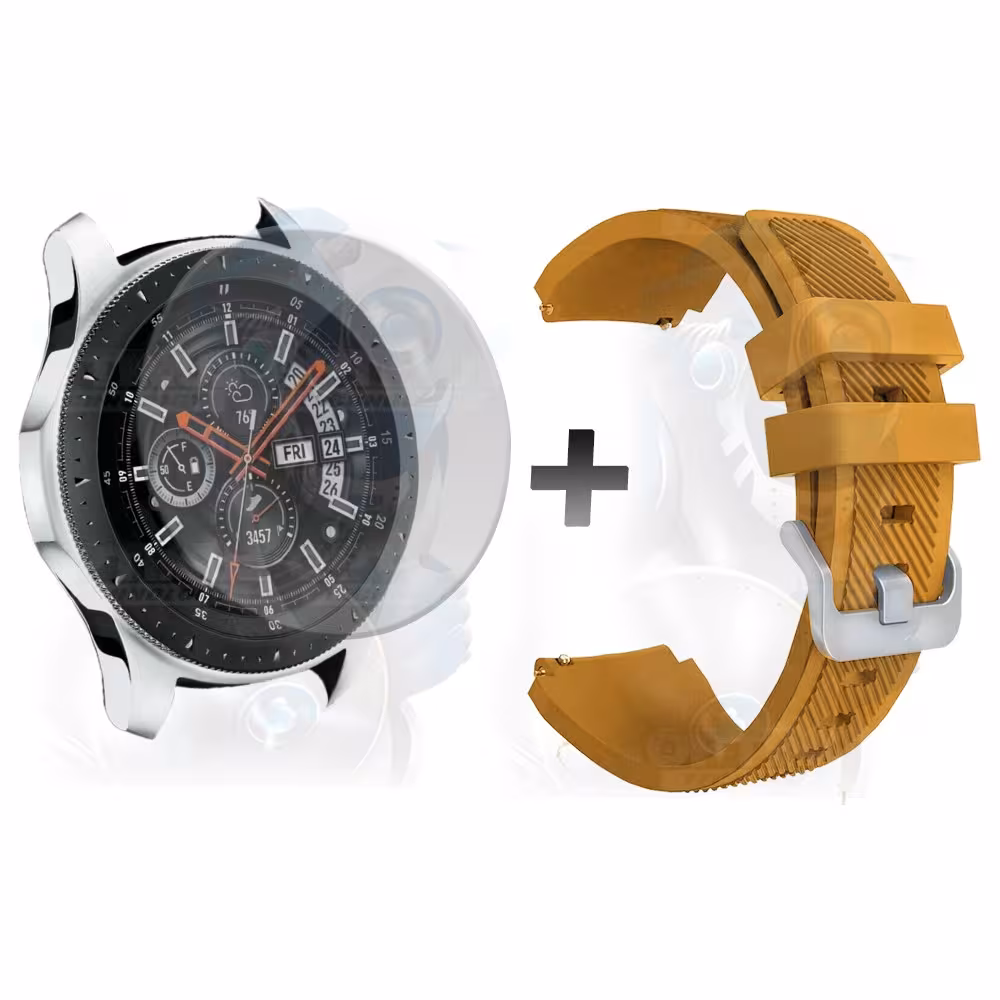 Kit Correa Pulso Manilla de Goma Y Vidrio Templado Samsung Galaxy Watch 46mm | OPTIMUS TECHNOLOGY™ | CRRY-VTP-GX-WCH-46 |