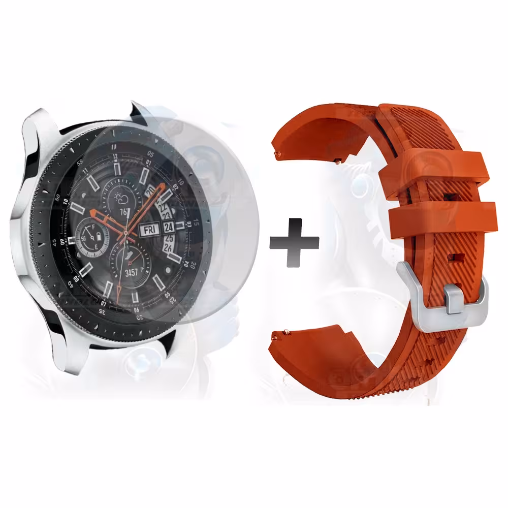 Kit Correa Pulso Manilla de Goma Y Vidrio Templado Samsung Galaxy Watch 46mm | OPTIMUS TECHNOLOGY™ | CRRY-VTP-GX-WCH-46 |