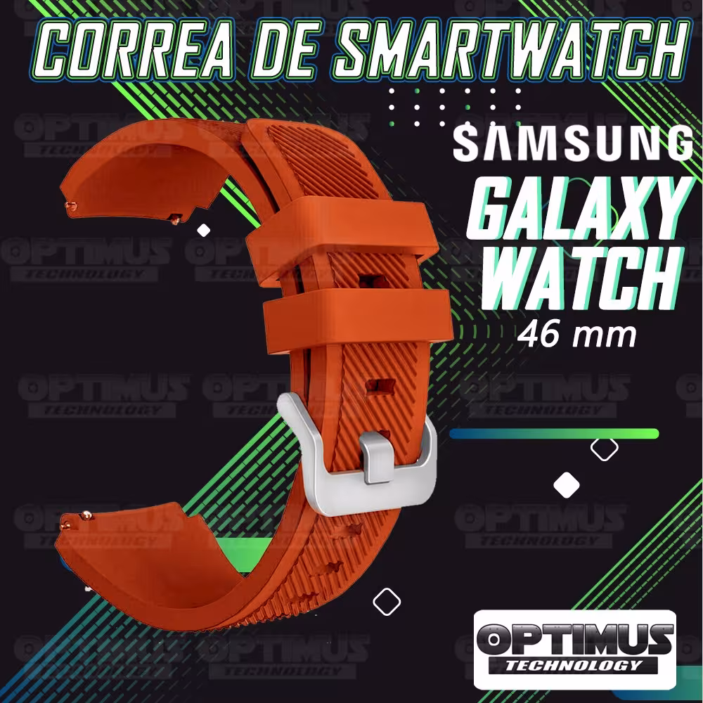 Kit Correa Pulso Manilla de Goma Y Vidrio Templado Samsung Galaxy Watch 46mm | OPTIMUS TECHNOLOGY™ | CRRY-VTP-GX-WCH-46 |