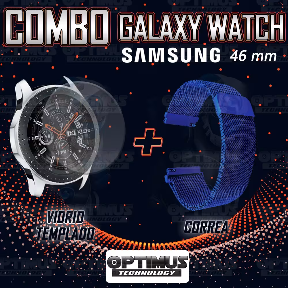 Kit Manilla Pulso Correa Magnética de color Y Vidrio Templado Samsung Galaxy Watch 46mm OPTIMUS TECHNOLOGY™ - 2