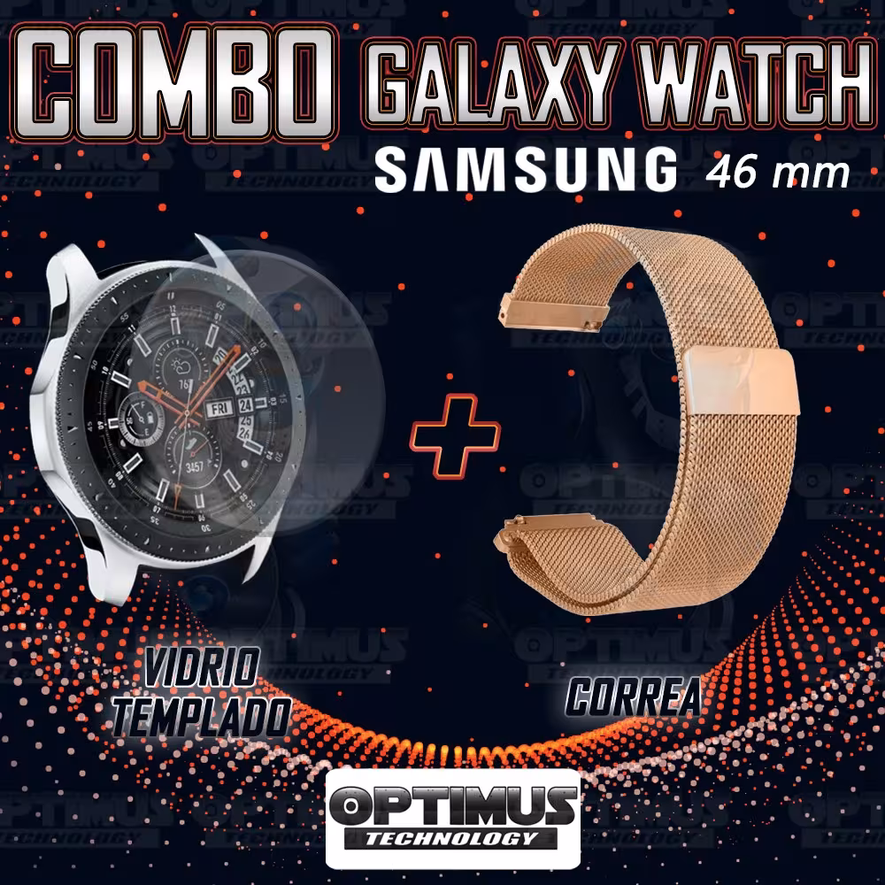 Kit Manilla Pulso Correa Magnética de color Y Vidrio Templado Samsung Galaxy Watch 46mm OPTIMUS TECHNOLOGY™ - 6