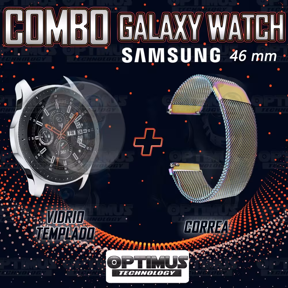Kit Manilla Pulso Correa Magnética de color Y Vidrio Templado Samsung Galaxy Watch 46mm OPTIMUS TECHNOLOGY™ - 14