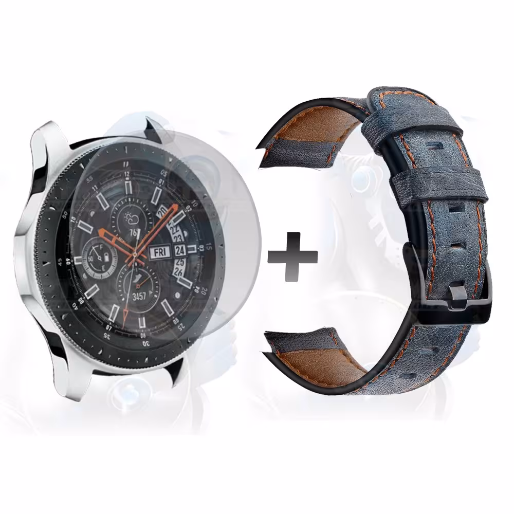 Manilla Correa De Cuero Y Vidrio Smartwatch Samsung Galaxy Watch 46mm | OPTIMUS TECHNOLOGY™ | CRR-CR-VTP-GX-WCH-46 |