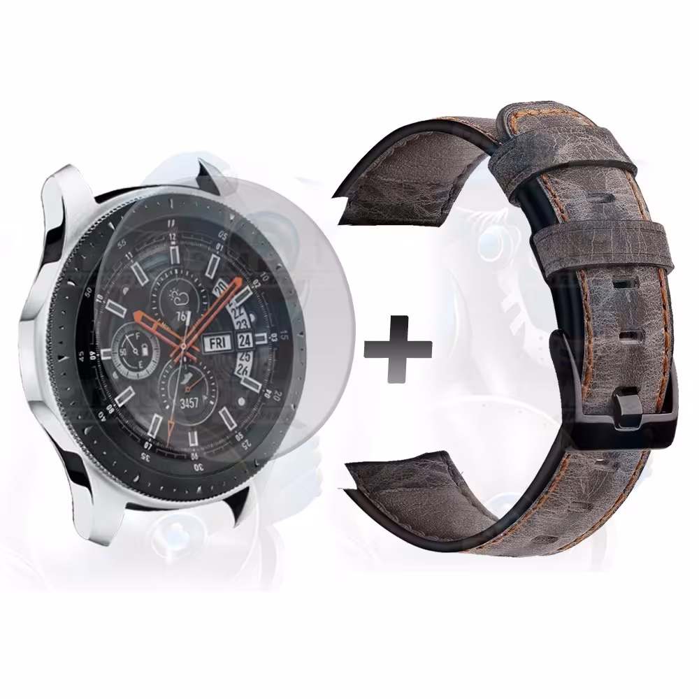 Manilla Correa De Cuero Y Vidrio Smartwatch Samsung Galaxy Watch 46mm | OPTIMUS TECHNOLOGY™ | CRR-CR-VTP-GX-WCH-46 |