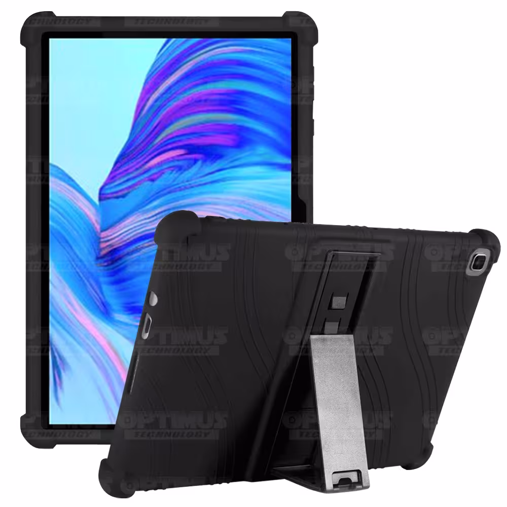 Kit Vidrio templado y Estuche Protector de goma antigolpes con soporte Tablet Huawei matepad T10 OPTIMUS TECHNOLOGY™ - 10