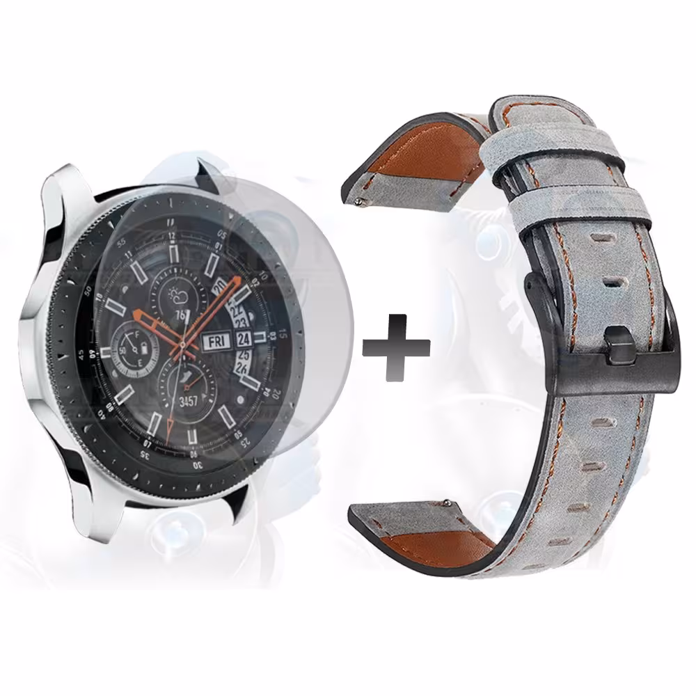 Manilla Correa De Cuero Y Vidrio Smartwatch Samsung Galaxy Watch 46mm | OPTIMUS TECHNOLOGY™ | CRR-CR-VTP-GX-WCH-46 |