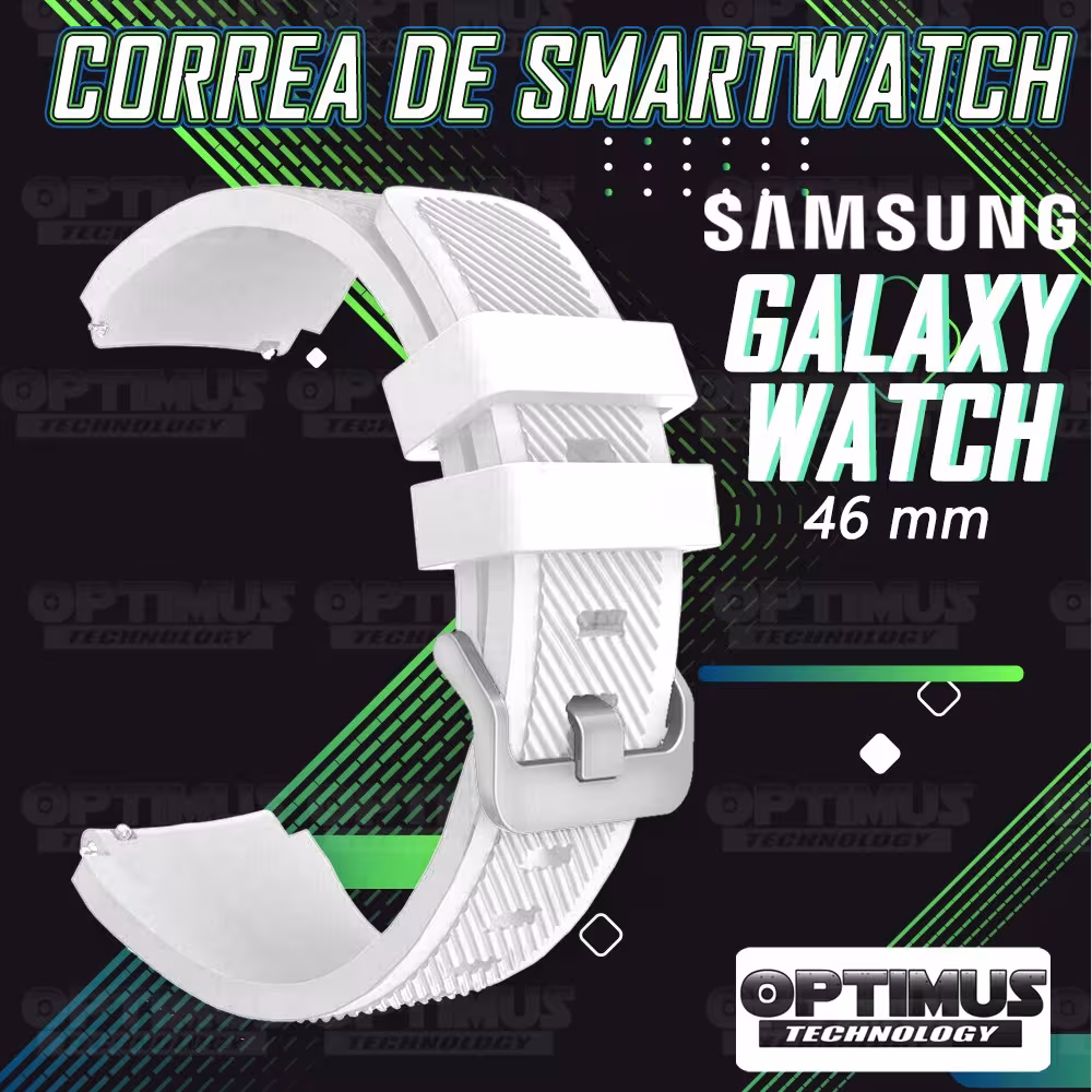 Kit Correa Pulso Manilla de Goma Y Vidrio Templado Samsung Galaxy Watch 46mm | OPTIMUS TECHNOLOGY™ | CRRY-VTP-GX-WCH-46 |