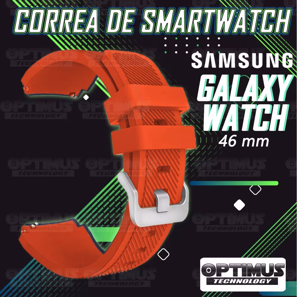 Kit Correa Pulso Manilla de Goma Y Vidrio Templado Samsung Galaxy Watch 46mm | OPTIMUS TECHNOLOGY™ | CRRY-VTP-GX-WCH-46 |