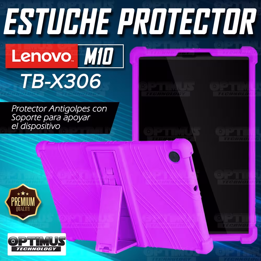 Estuche Case protector de goma Tablet Lenovo M10 HD TB-X306 Anti golpes con soporte | OPTIMUS TECHNOLOGY™ | EST-GM-LNV-M10-306 |