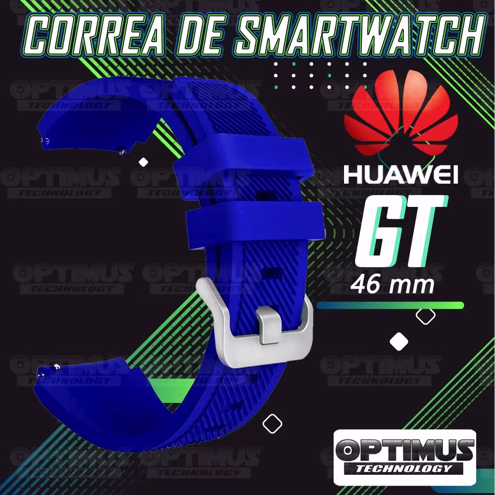 Kit Correa Pulso Manilla de Goma Y Vidrio Templado Huawei Gt 46mm | OPTIMUS TECHNOLOGY™ | CRRY-VTP-HW-GT-46 |
