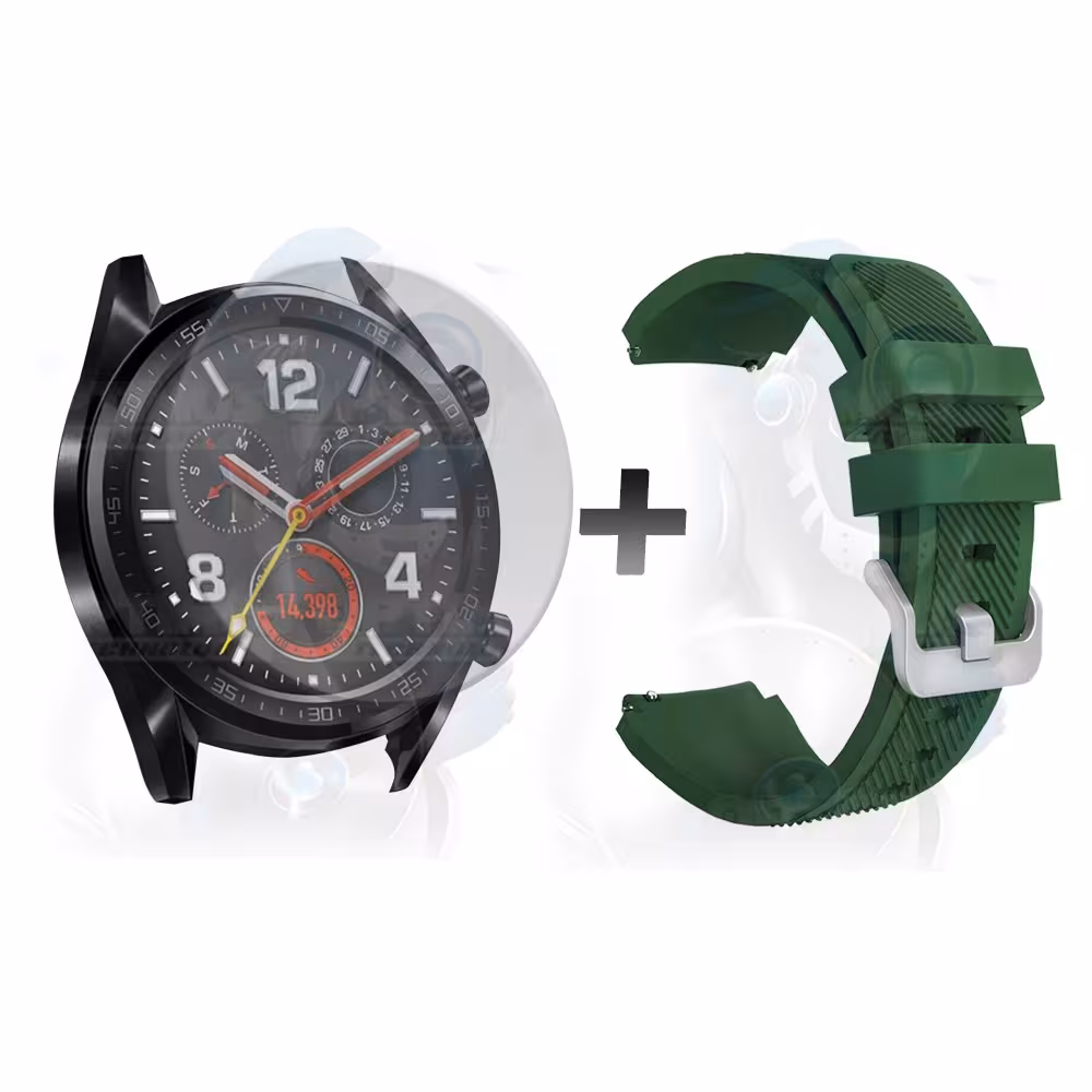 Kit Correa Pulso Manilla de Goma Y Vidrio Templado Huawei Gt 46mm | OPTIMUS TECHNOLOGY™ | CRRY-VTP-HW-GT-46 |