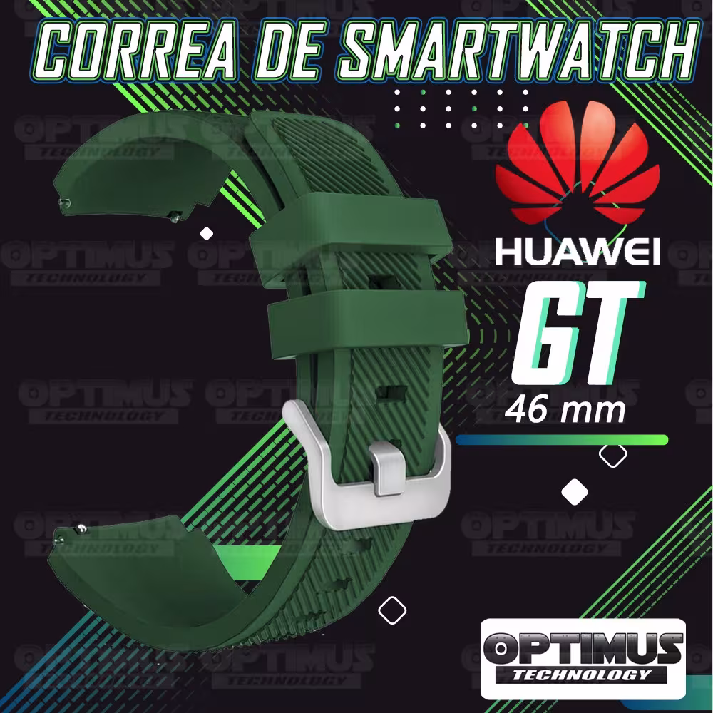Kit Correa Pulso Manilla de Goma Y Vidrio Templado Huawei Gt 46mm | OPTIMUS TECHNOLOGY™ | CRRY-VTP-HW-GT-46 |