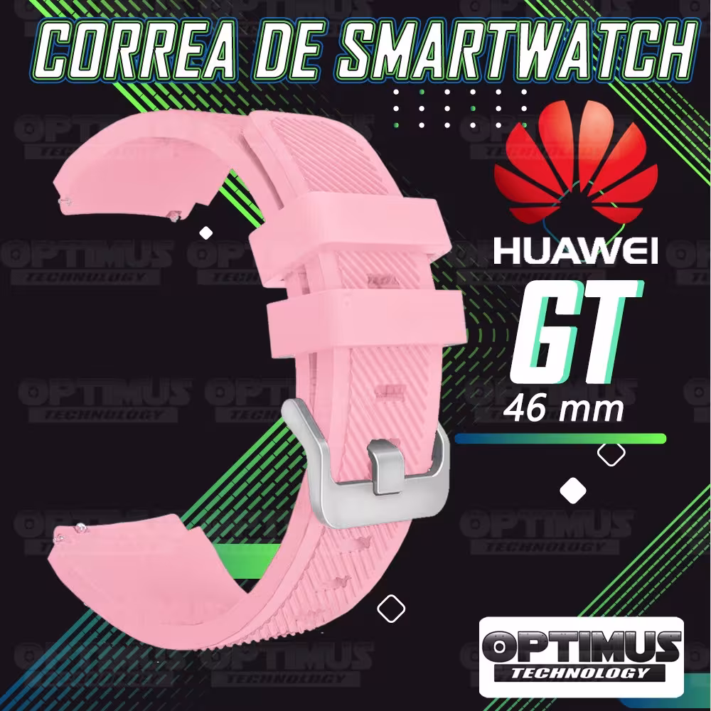 Kit Correa Pulso Manilla de Goma Y Vidrio Templado Huawei Gt 46mm | OPTIMUS TECHNOLOGY™ | CRRY-VTP-HW-GT-46 |