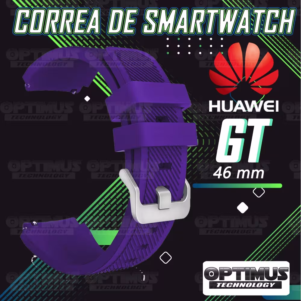 Correa Pulso Banda de Goma Rayada reloj Smartwatch Huawei Gt 46mm | OPTIMUS TECHNOLOGY™ | CRR-GMRY-HW-GT-46 |