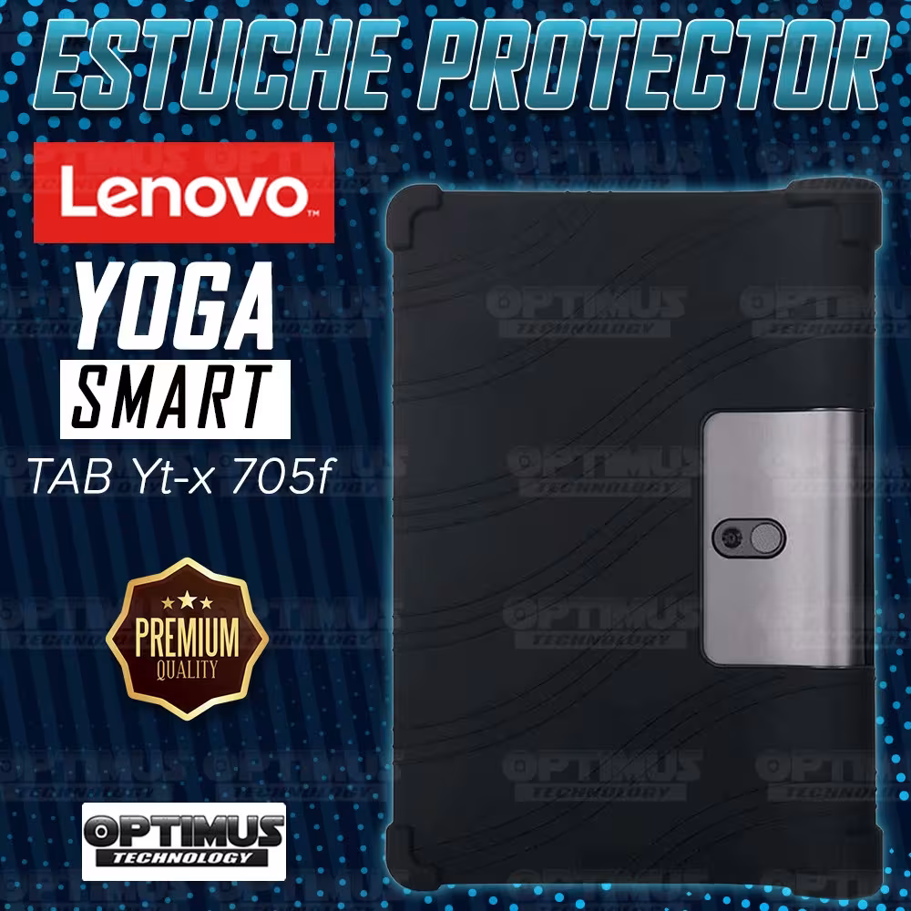 Kit Vidrio templado + Estuche Protector Goma + Teclado y Mouse Ratón Bluetooth para Tablet Lenovo Yoga Smart Tab Yt-x 705f OPTIM