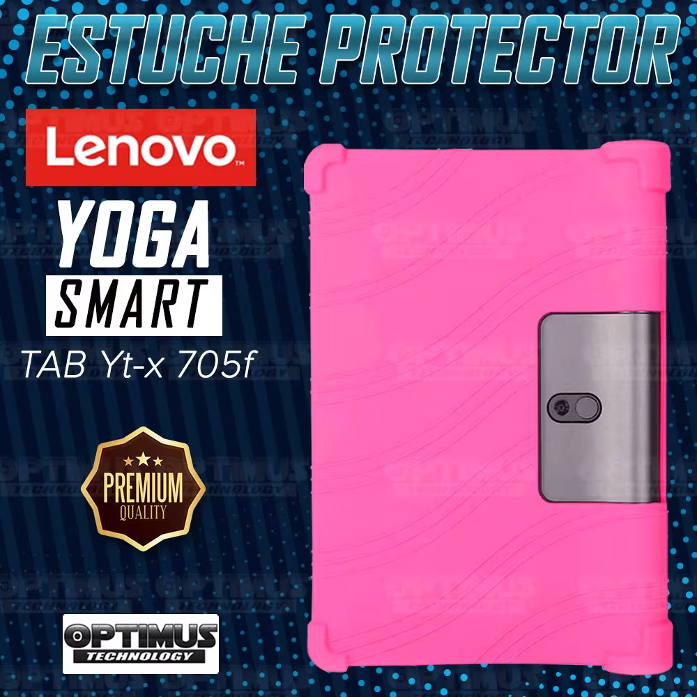 Kit Vidrio templado + Estuche Protector Goma + Teclado y Mouse Ratón Bluetooth para Tablet Lenovo Yoga Smart Tab Yt-x 705f OPTIM