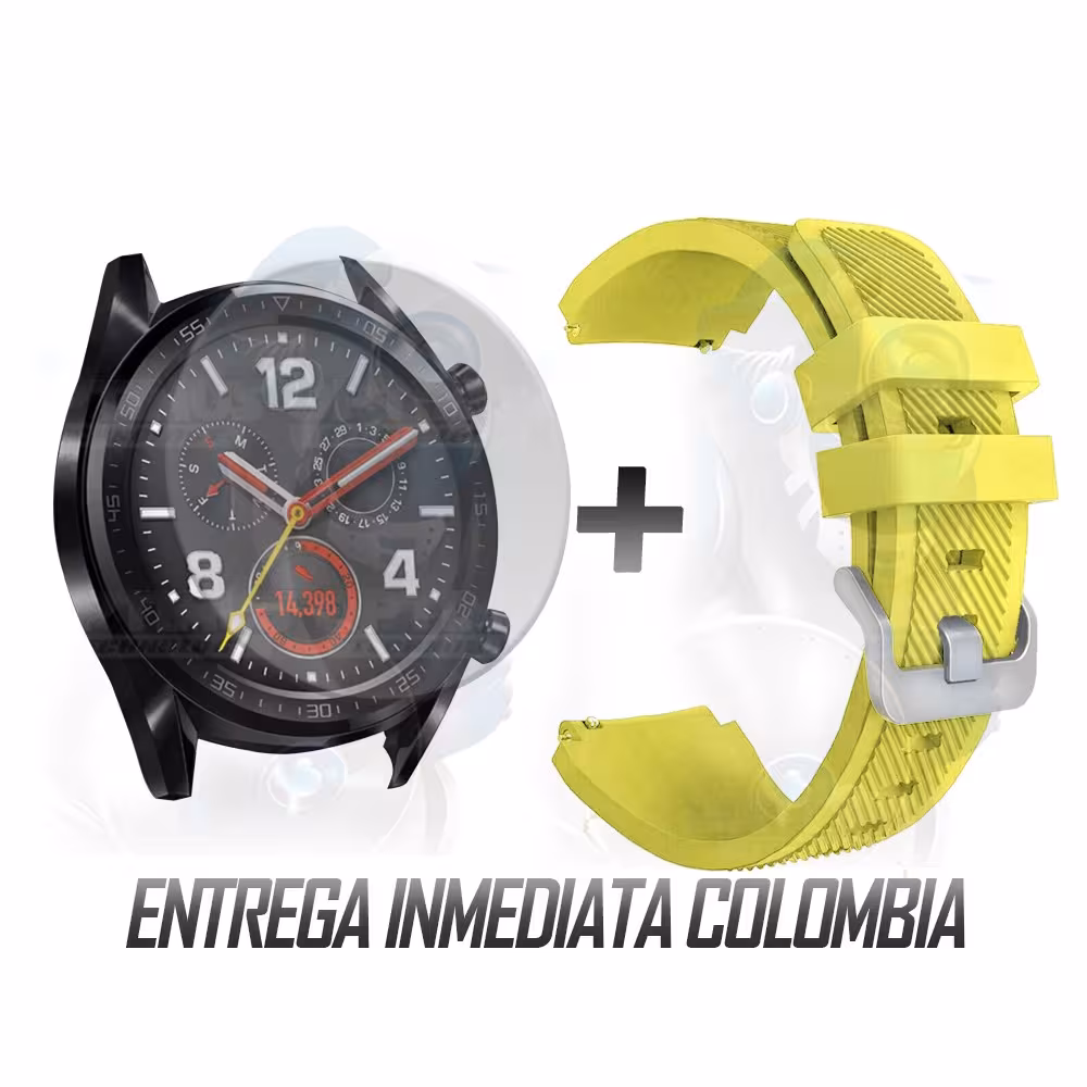 Kit Correa Pulso Manilla de Goma Y Vidrio Templado Huawei Gt 46mm | OPTIMUS TECHNOLOGY™ | CRRY-VTP-HW-GT-46 |