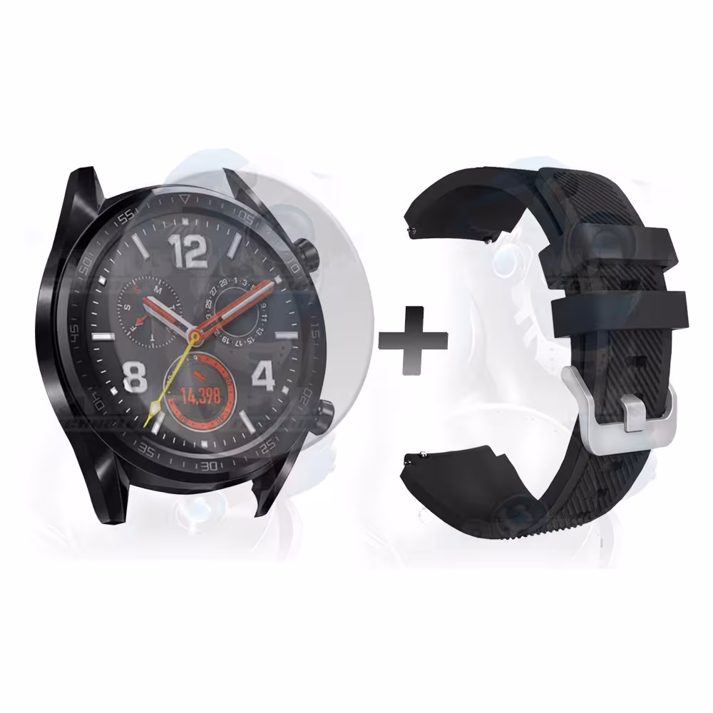 Kit Correa Pulso Manilla de Goma Y Vidrio Templado Huawei Gt 46mm | OPTIMUS TECHNOLOGY™ | CRRY-VTP-HW-GT-46 |