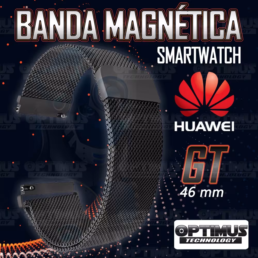 Correa Pulso Banda de Metal Magnética para reloj Smartwatch Huawei Gt 46mm | OPTIMUS TECHNOLOGY™ | CRR-MGN-GT-46 |