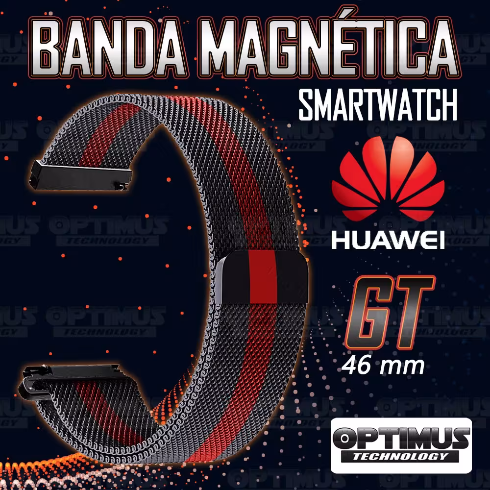 Correa Pulso Banda de Metal Magnética para reloj Smartwatch Huawei Gt 46mm | OPTIMUS TECHNOLOGY™ | CRR-MGN-GT-46 |