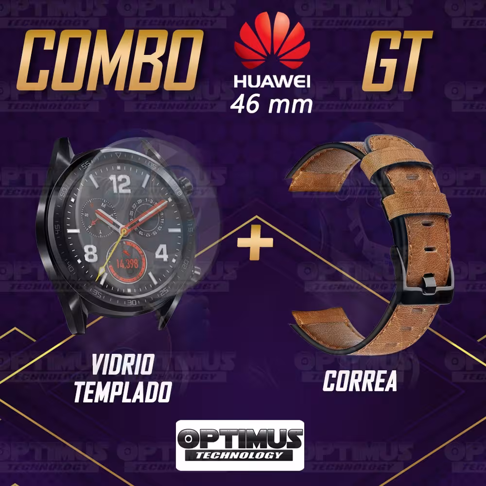 Manilla Correa De Cuero Y Vidrio Smartwatch Huawei Gt 46mm | OPTIMUS TECHNOLOGY™ | CRR-CR-VTP-HW-GT-46 |