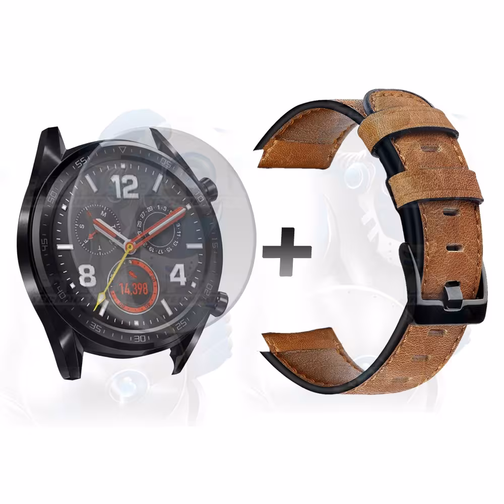 Manilla Correa De Cuero Y Vidrio Smartwatch Huawei Gt 46mm | OPTIMUS TECHNOLOGY™ | CRR-CR-VTP-HW-GT-46 |