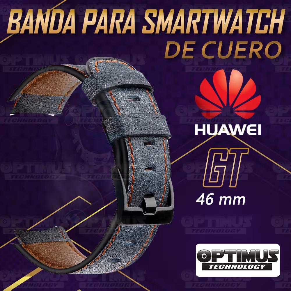Pulso Manilla Correa De Cuero Smartwatch Huawei GT 46mm | OPTIMUS TECHNOLOGY™ | CRR-CRO-GT-46 |