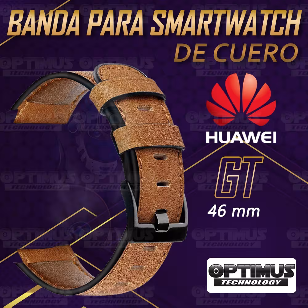 Pulso Manilla Correa De Cuero Smartwatch Huawei GT 46mm | OPTIMUS TECHNOLOGY™ | CRR-CRO-GT-46 |