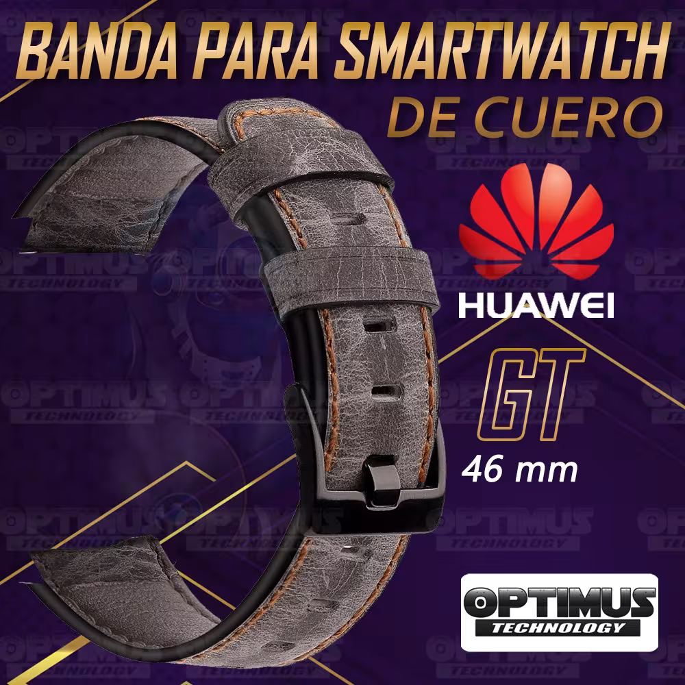Pulso Manilla Correa De Cuero Smartwatch Huawei GT 46mm | OPTIMUS TECHNOLOGY™ | CRR-CRO-GT-46 |
