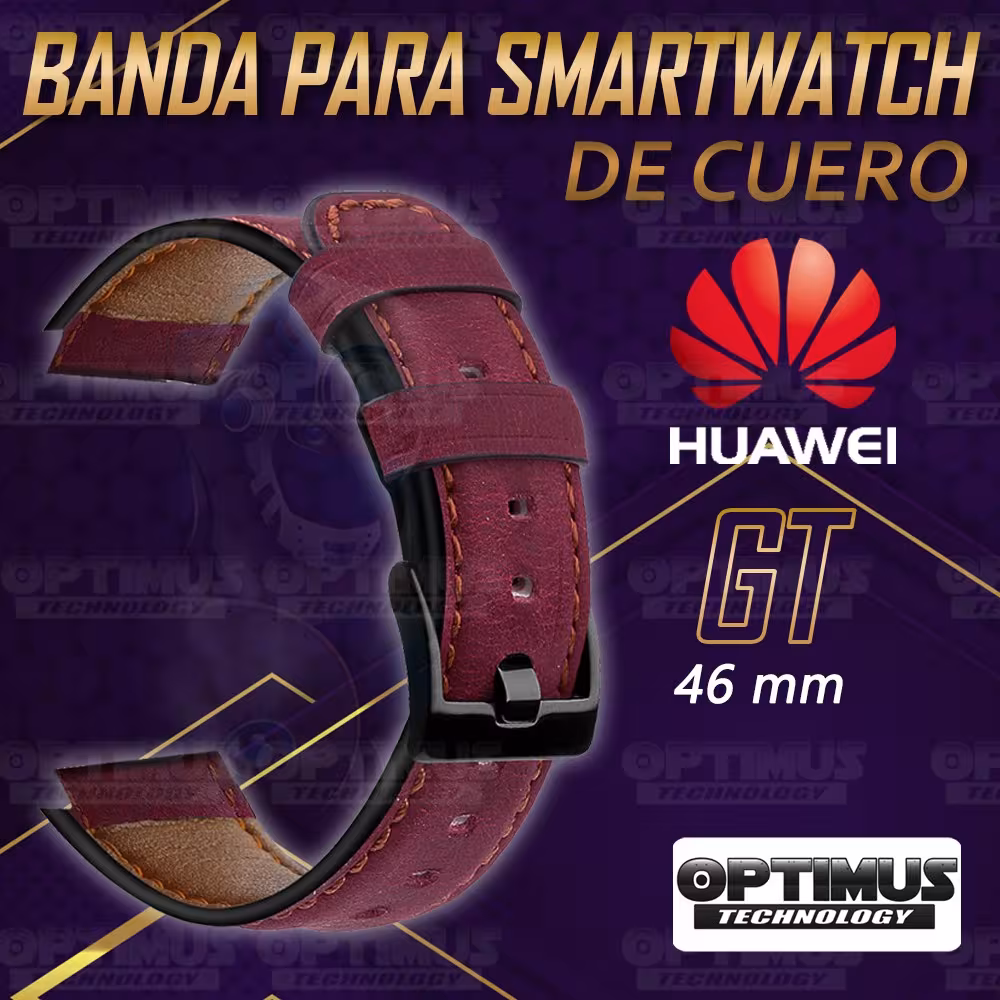 Pulso Manilla Correa De Cuero Smartwatch Huawei GT 46mm | OPTIMUS TECHNOLOGY™ | CRR-CRO-GT-46 |