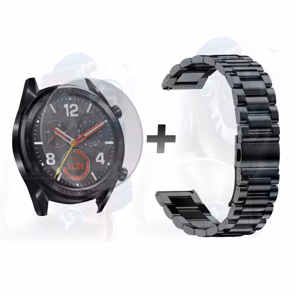 Vidrio Templado Y Correa De Metal Smartwatch Reloj Inteligente Huawei GT 46mm | OPTIMUS TECHNOLOGY™ | CRR-MT-VTP-HW-GT-46 |