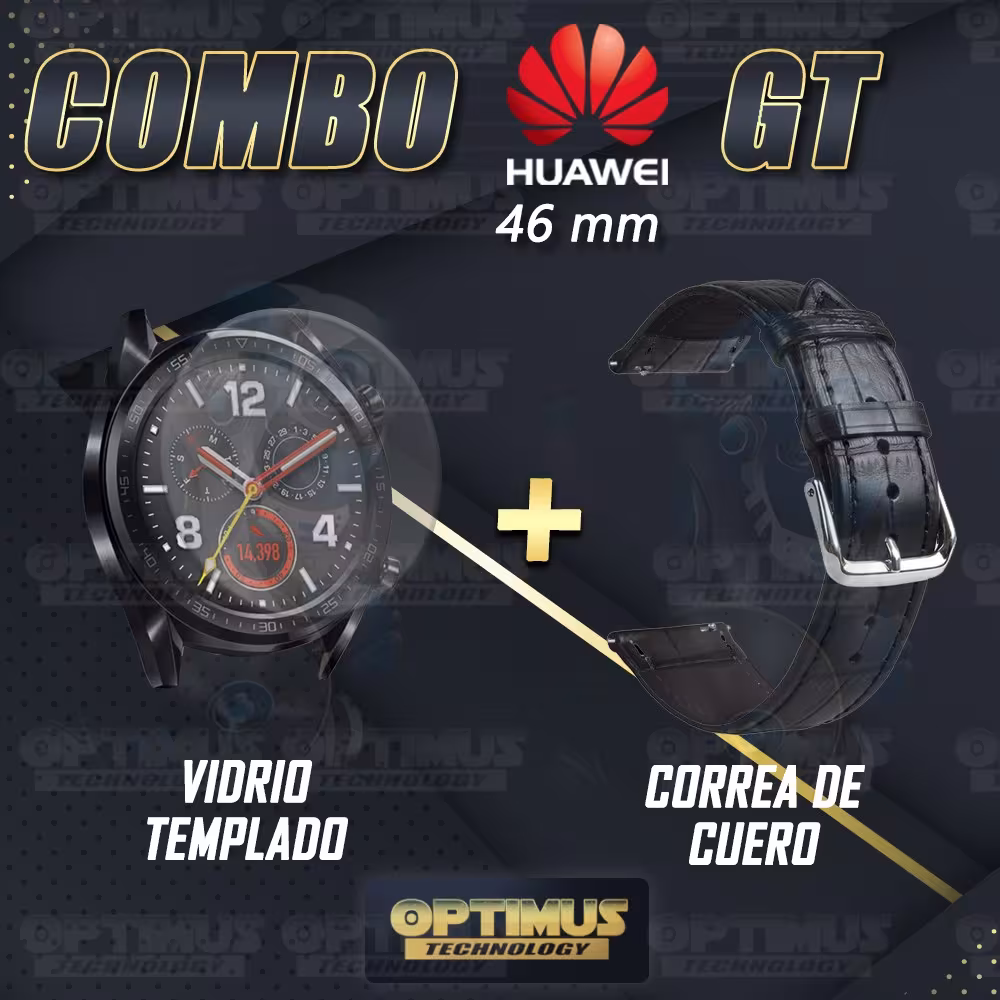 Pulso Correa De Cuero Y Cristal Smartwatch Huawei GT 46mm | OPTIMUS TECHNOLOGY™ | CRR-CRN-VTP-HW-GT-46 |