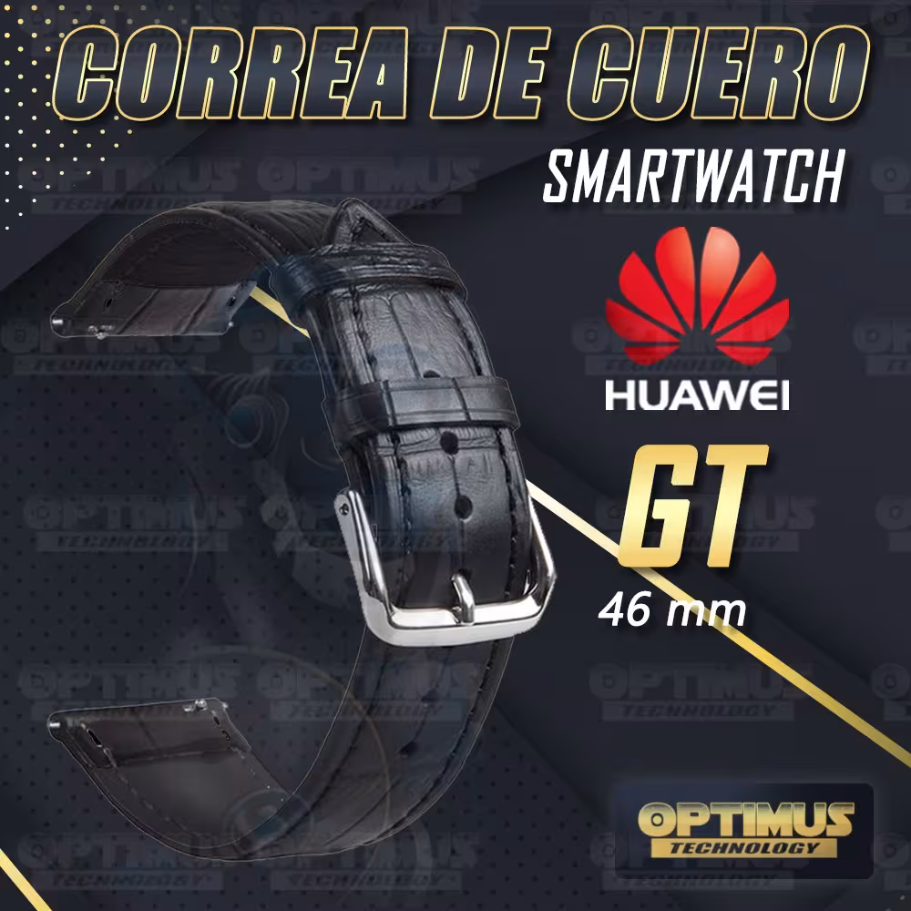 Pulso Banda Correa De Cuero Negro Smartwatch Huawei GT 46mm | TMC MÓVIL | CRR-CRON-GT-46 |