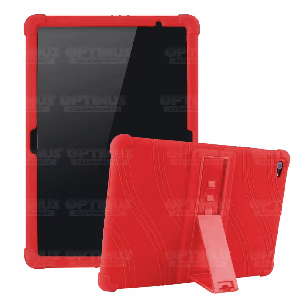 Kit Vidrio templado y Estuche Protector de goma antigolpes con soporte Tablet Huawei Mediapad M5 Lite 10.1 OPTIMUS TECHNOLOGY™ -