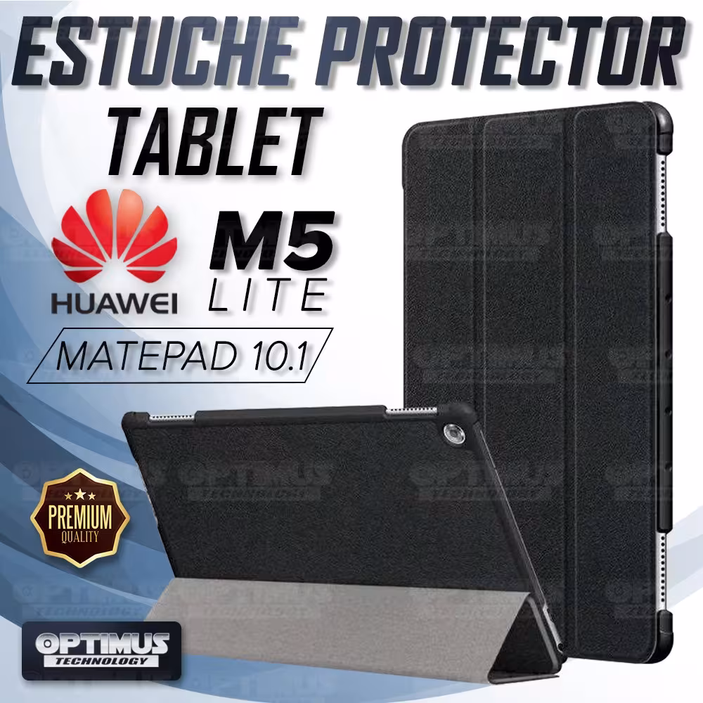 Kit Vidrio Cristal Templado Y Estuche Case Protector para Tablet Huawei Mediapad M5 Lite 10.1 OPTIMUS TECHNOLOGY™ - 3
