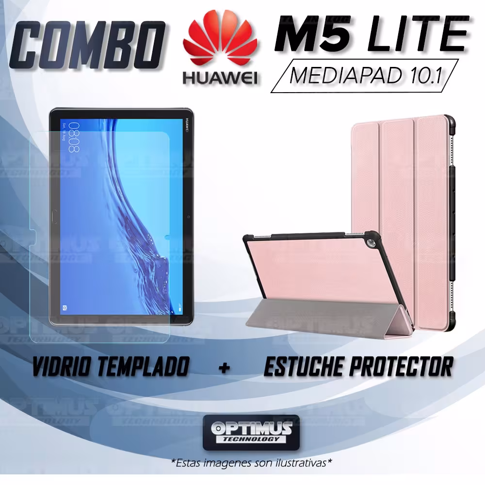 Kit Vidrio Cristal Templado Y Estuche Case Protector para Tablet Huawei Mediapad M5 Lite 10.1 OPTIMUS TECHNOLOGY™ - 14