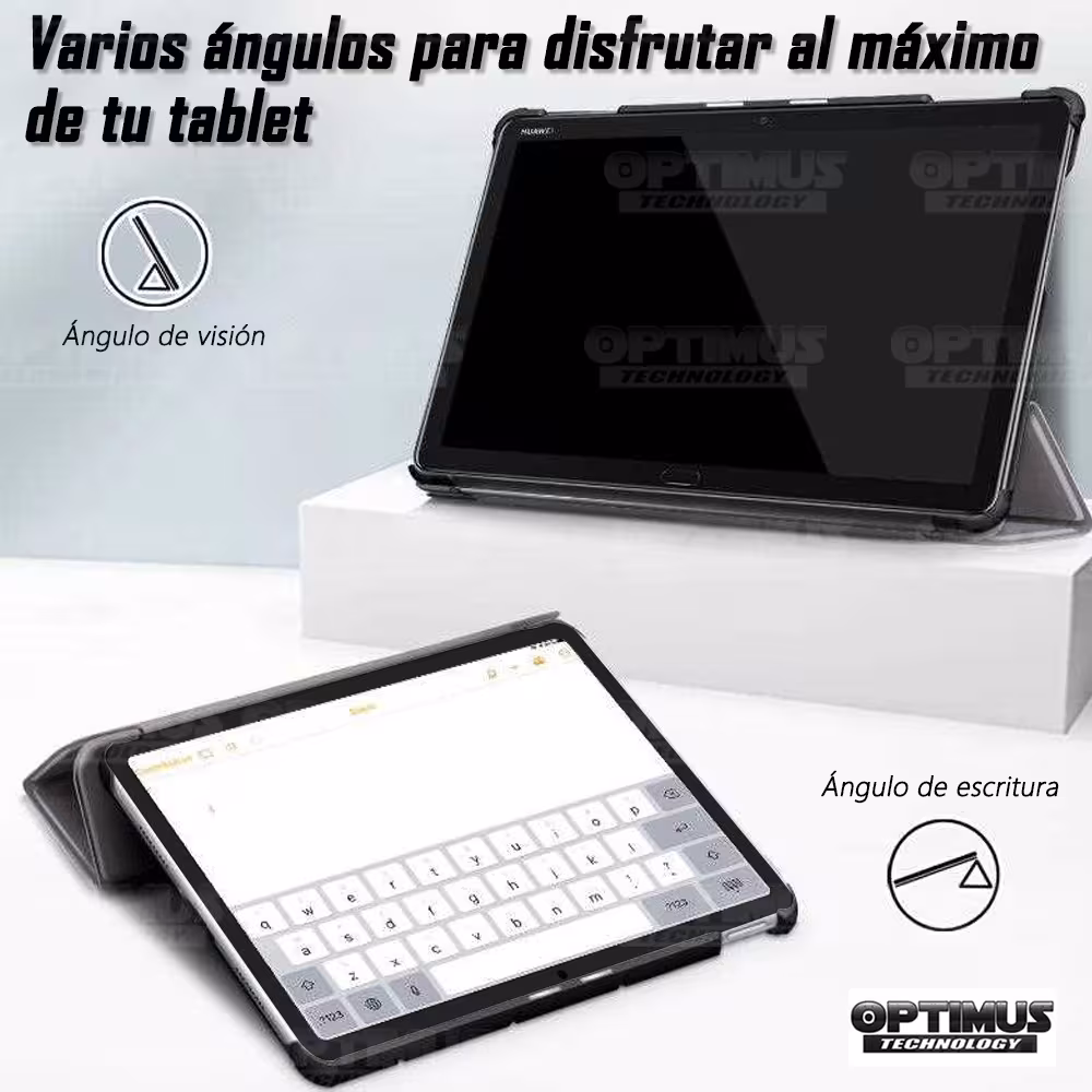 Kit Vidrio templado + Case Forro Protector + Teclado y Mouse Ratón Bluetooth para Tablet Huawei Mediapad M5 Lite 10.1 OPTIMUS TE
