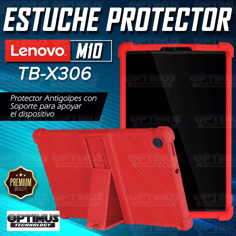 Kit Vidrio templado + Estuche Protector Goma + Teclado y Mouse Ratón Bluetooth para Tablet Lenovo M10 HD TB-X306 OPTIMUS TECHNOL