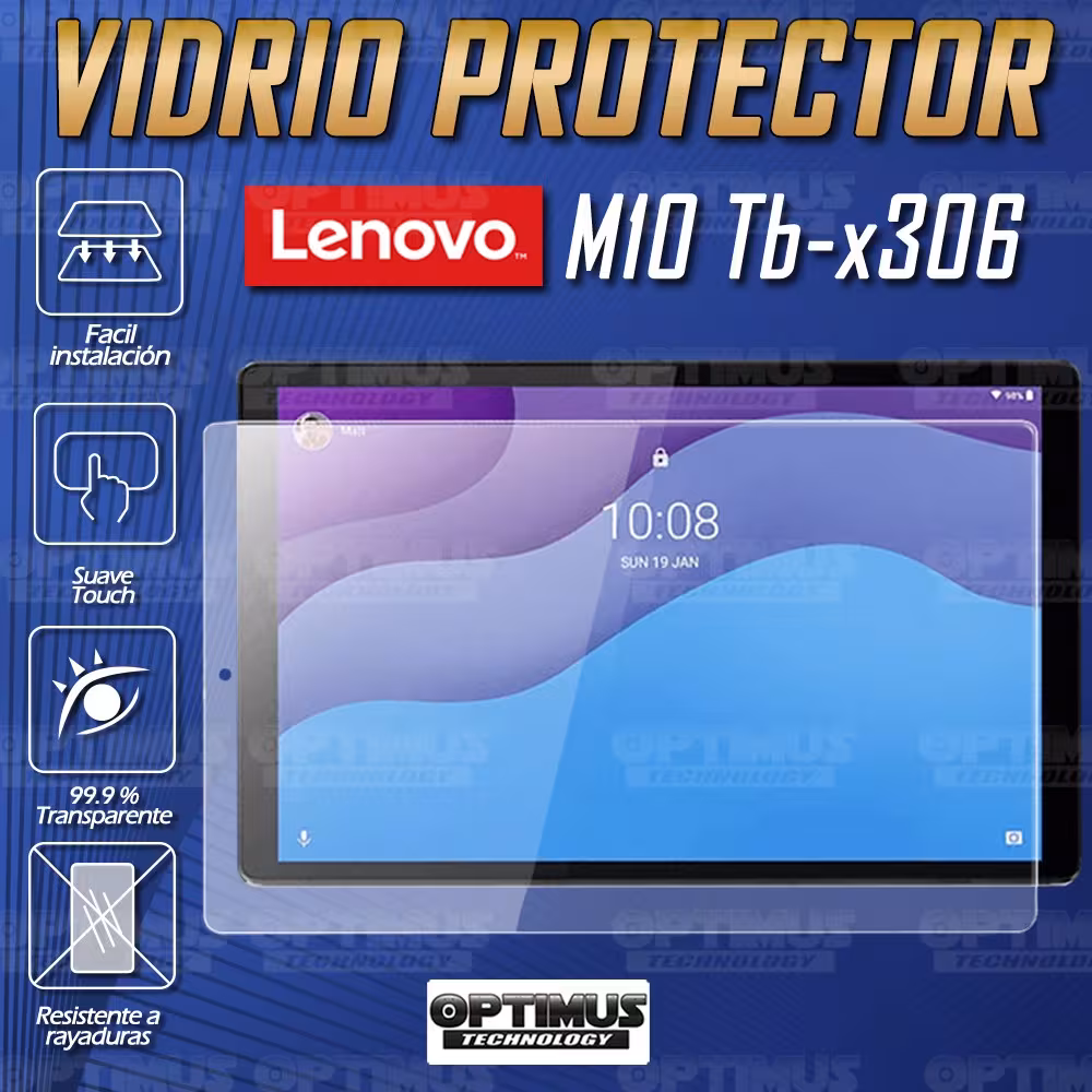 Kit Vidrio templado + Case Forro Protector + Teclado y Mouse Ratón Bluetooth para Tablet Lenovo M10 HD TB-X306 OPTIMUS TECHNOLOG